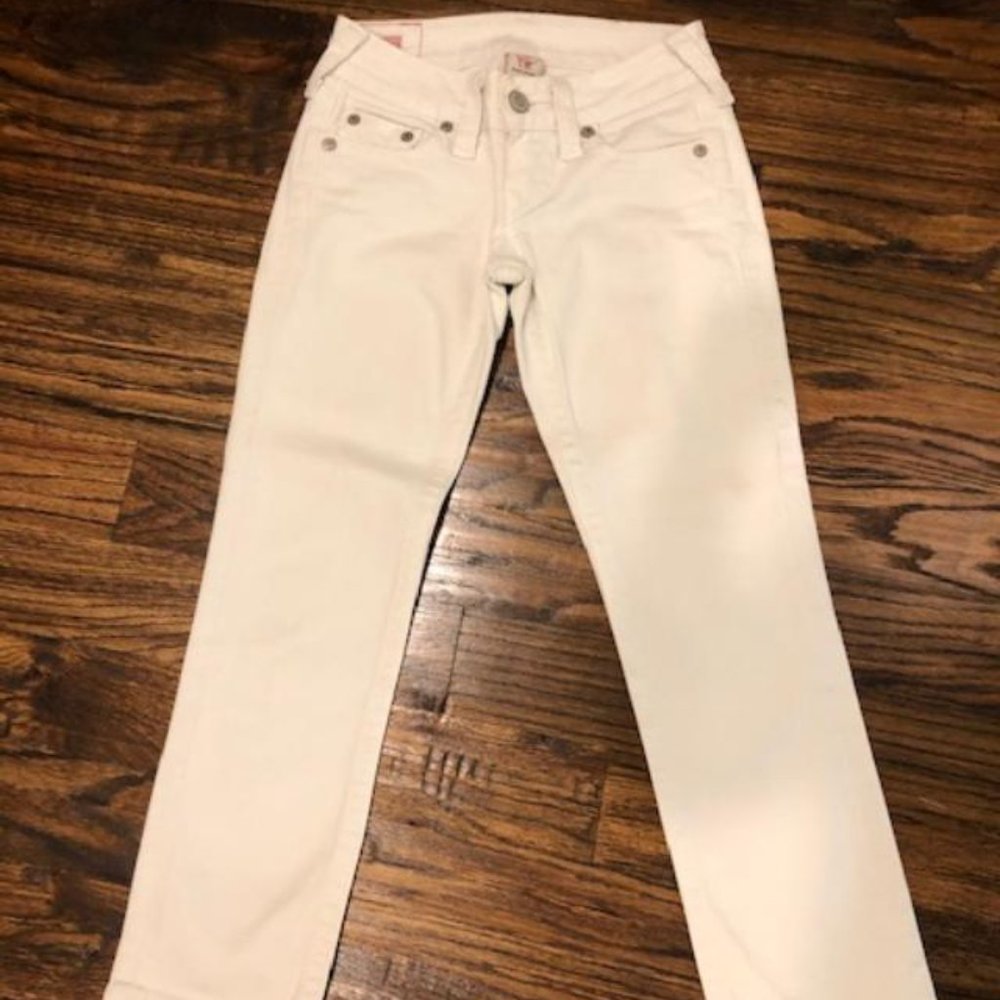 TRUE RELIGION Low-rise Cropped White Wash Sz 25